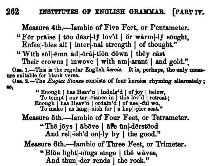 Sample page from he Institutes of English Grammar, Methodically Arranged