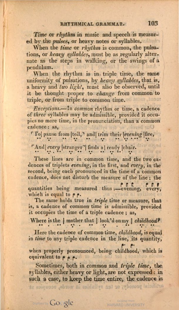 Sample page from The Original Rhythmical Grammar of the English Language