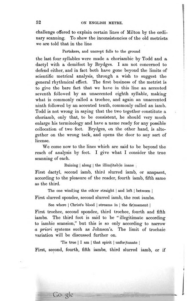 Sample page from Joseph Mayor's Chapters on English Metre