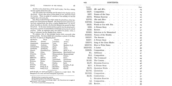 Side by side comparison of two texts